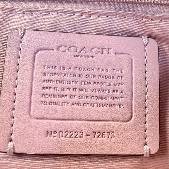 Coach Town Tote Polished Pebble Leather Wine Pink Interior Gold Hardware 72673 - Picture 12 of 12